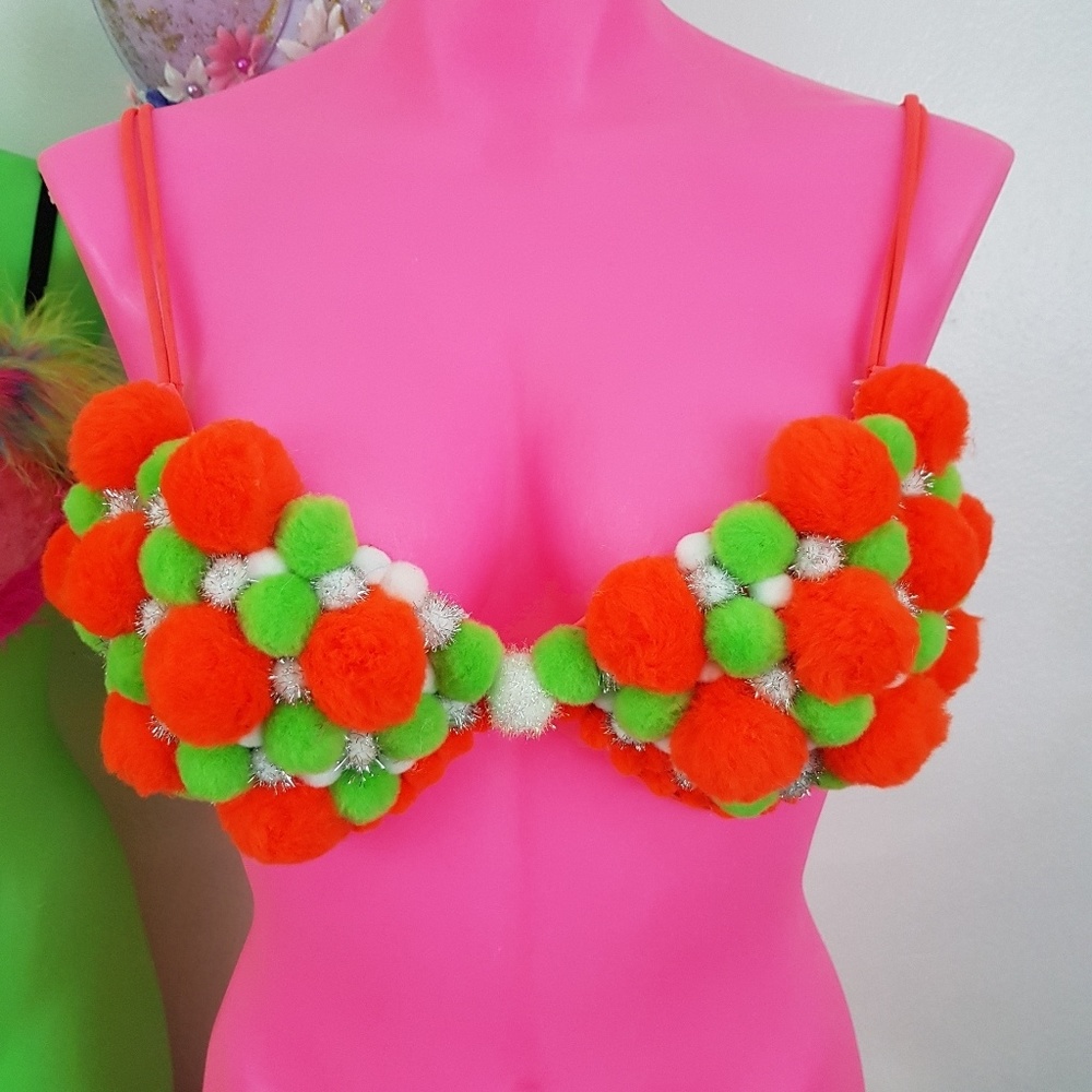 Deb Pom Pom Orange Multicolor Bra 36B